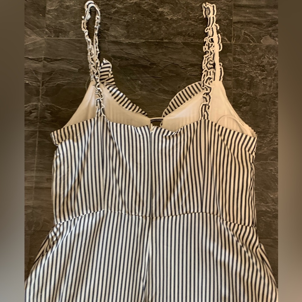 Striped Blue and White Women's Dress - Picture 7 of 11